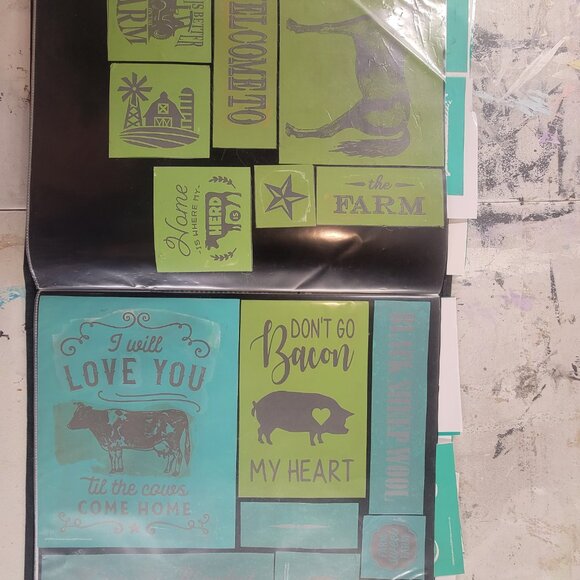 Bundle 1 ~ Reusable Silk Screen Stencils ~ 18 x 15 Binder ~ Farmhouse, Gnomes - Picture 8 of 16
